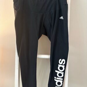 Plus size adidas Black Logo Athletic Leggings